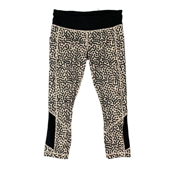 Lululemon Pace Rival Crop Leggings Womens 6 Animal Print Stretch Waist Active - Picture 2 of 15